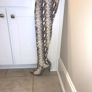Steve Madden Snakeskin Thigh High Heeled Boots